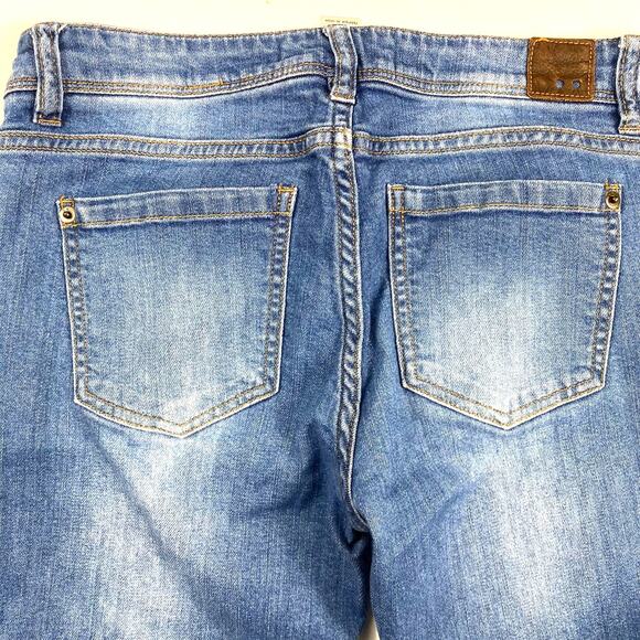 Forever 21 Distressed Jeans Low Rise Skinny Blue Life in Progress Womens Sz 25 - Picture 6 of 13